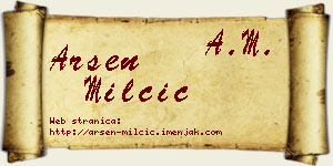 Arsen Milčić vizit kartica